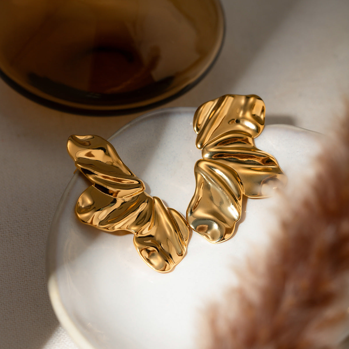 Gold flower Earrings