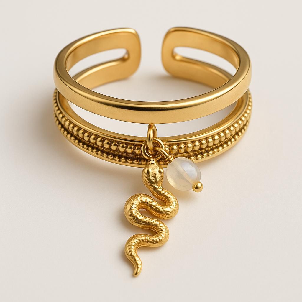 Snake Pearl Charm Ring FOR WOMEN ONLINE IN DUBAI | UAE