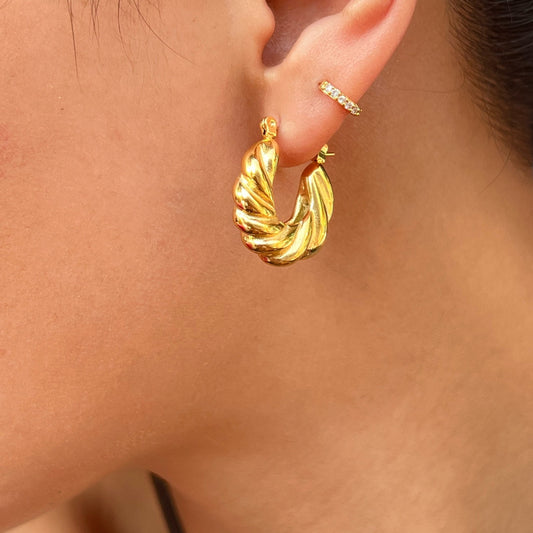 Gold Croissant Earrings