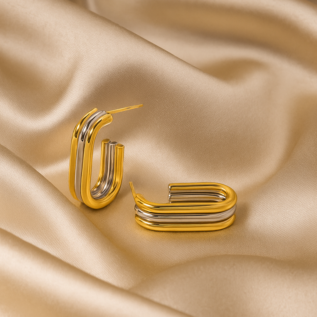 Two-toned hoop earrings