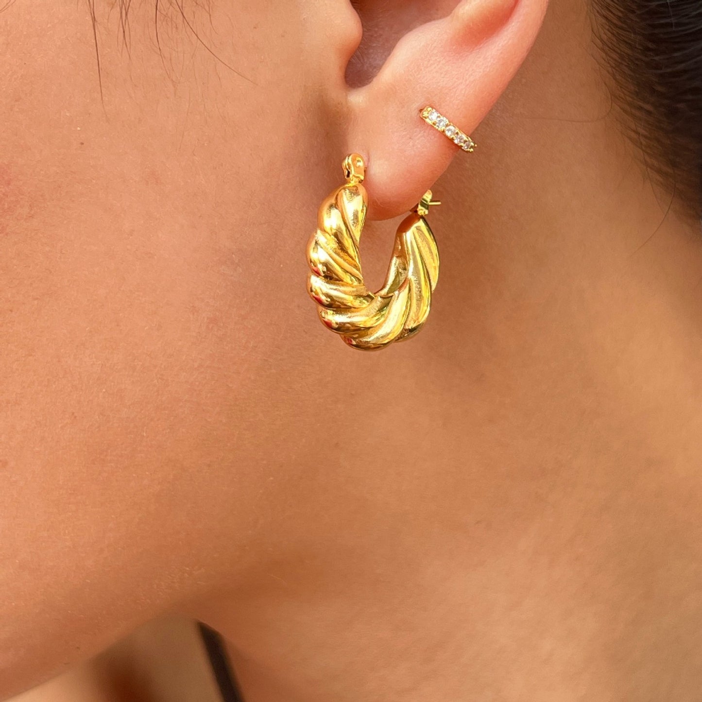Gold Croissant Earrings
