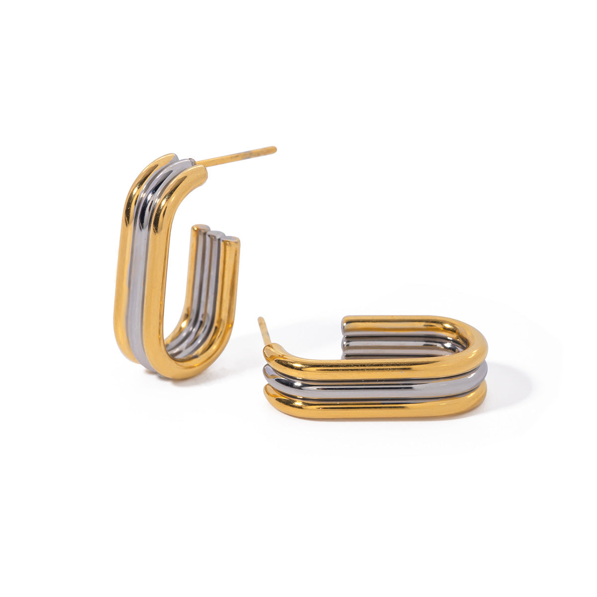 Two-toned hoop earrings
